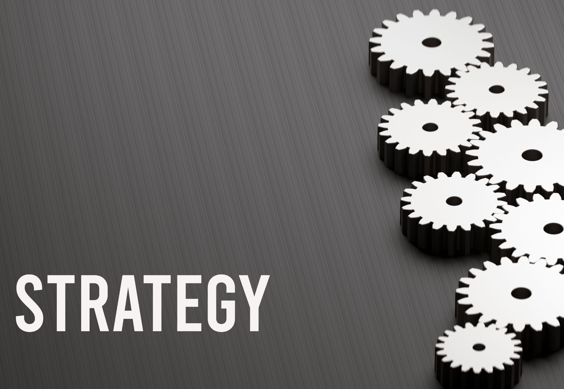 Image of gears with the word strategy