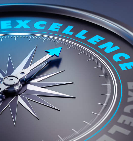 Compass showing excellence